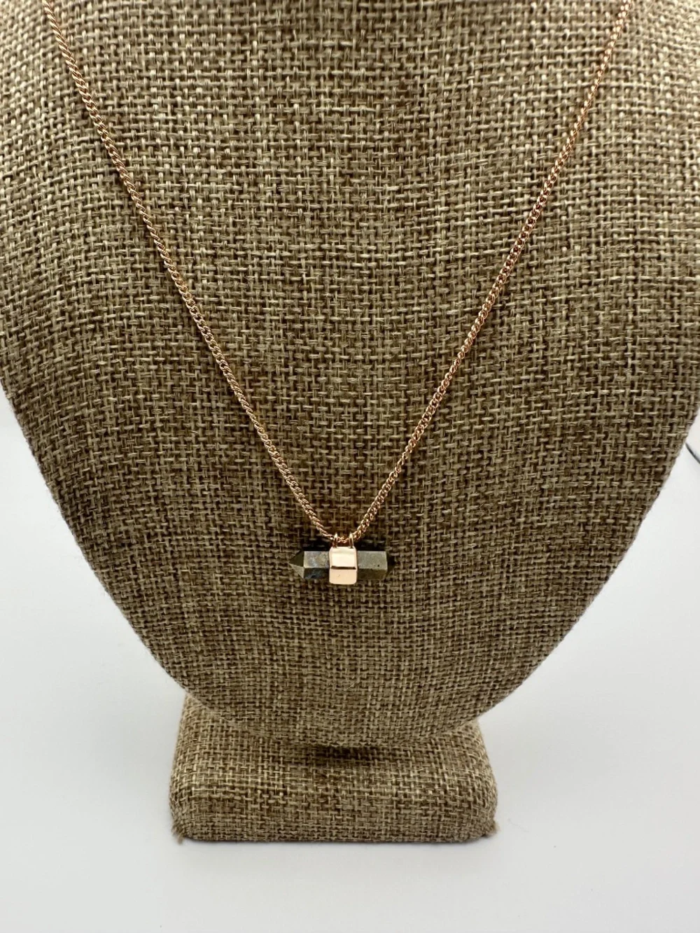 KENDRA SCOTT Amanda Pyrite + Rose Gold Necklace